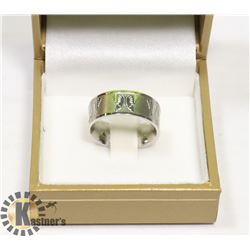 STAINLESS STEEL SZ 7 RING WITH BUTTERFLY ETCHINGS