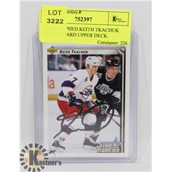 AUTOGRAPHED KEITH TKACHUK HOCKEY CARD UPPER DECK.