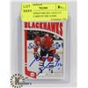 Image 1 : AUTOGRAPHED MICHEL GOULET HOCKEY CARD IN THE GAME.