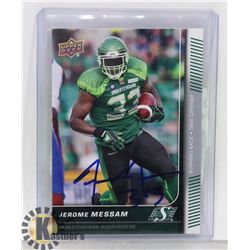 SIGNED JEROME MESSUM SASKATCHEWAN ROUGHRIDERS