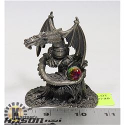 PEWTER "THE DRAGON OF THE FORREST" W/ CRYSTAL
