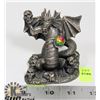 Image 1 : PEWTER DRAGON "THE DRAGON OF MYSTERY" W/ CRYSTAL