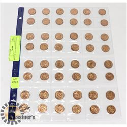 SHEET OF 1958 CANADIAN PENNIES.