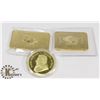 Image 1 : LOT OF REPLICA TROY OUNCE GOLD BARS & KRUGGERRAND
