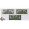 Image 1 : 1937 LOT OF 3 BANK OF CANADA $1 DOLLAR NOTES,