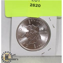 2019 CANADIAN 1 OUNCE .999 FINE SILVER $5 COIN.