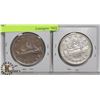 Image 1 : LOT OF 2 CANADA $1 COINS 1946, 1947