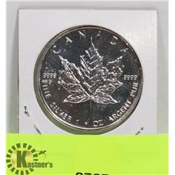 1991 CANADIAN 1 OUNCE .999 FINE SILVER $5 COIN.