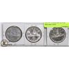 Image 1 : LOT OF 3 CANADIAN SILVER DOLLAR COINS.