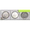 Image 1 : LOT OF 3 CANADIAN SILVER DOLLAR COINS.