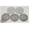 Image 1 : LOT OF 5 CANADIAN 1988 FINE SILVER .9999 $5 COIN.