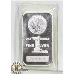 ONE TROY OUNCE FINE SILVER .999 SILVER BAR.