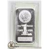 Image 1 : ONE TROY OUNCE FINE SILVER .999 SILVER BAR.