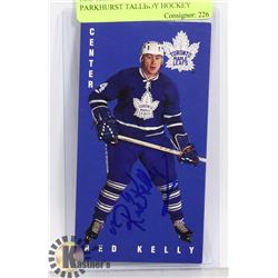 RED KELLY AUTOGRAPHED PARKHURST TALLBOY HOCKEY