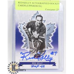 RED KELLY AUTOGRAPHED HOCKEY CARDS (UPPERDECK)