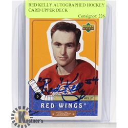 RED KELLY AUTOGRAPHED HOCKEY CARD UPPER DECK
