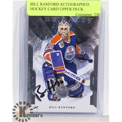 BILL RANFORD AUTOGRAPHED HOCKEY CARD UPPER DECK