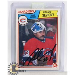 RICHARD SEVIGNY MONTREAL CANADIENS SIGNED CARD