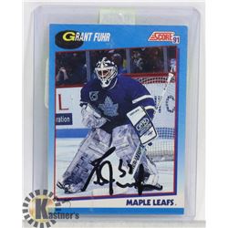 GRAT FUHR TORONTO MAPLE LEAFS SIGNED CARD.