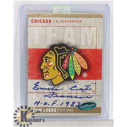 EMILE THE CAT FRANCIS SIGNED HOCKEY CARD