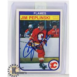 JIM PEPLINSKI CALGARY FLAMES SIGNED CARD