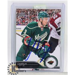 CHARLIE COYLE MINNESOTA WILD SIGNED CARD.
