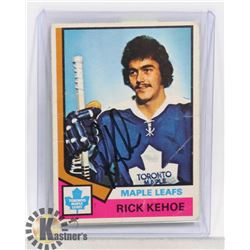 RICK KEHOE TORONTO MAPLE LEAFS SIGNED CART