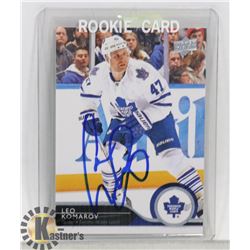 LEO KOMAROV SIGNED TORONTO MAPLE LEAFS CARD