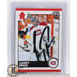 CAREY PRICE MONTREAL CANADIENS SIGNED CARD.