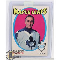 JACQUES PLANTE TORONTO MAPLE LEAFS 71-72 OPC CARD