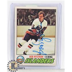 BOB NYSTROM NEW YORK ISLANDERS SIGNED CARD.