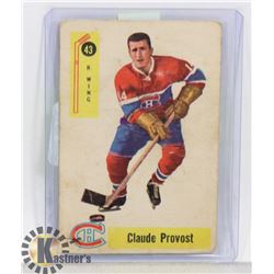 CLAUDE PROVOST MONTREAL CANADIENS 1954 PARKHURST