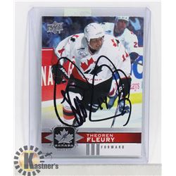 THEOREN FLUERY TERAM CANADA SIGNED CARD