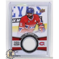 PK SUBBAN UD GAME JERSEY CARD 15-16