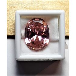15)  LARGE OVAL PINK CZ GEMSTONE