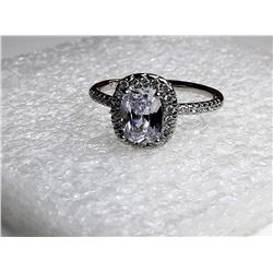8)  HALO 14k WHITE GOLD FILLED AND CZ