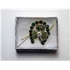 Image 1 : 16)  VINTAGE CZECH EMERALD GREEN AND