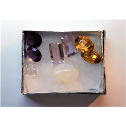 13)  LOT OF 9 GEMSTONES INCLUDING 2