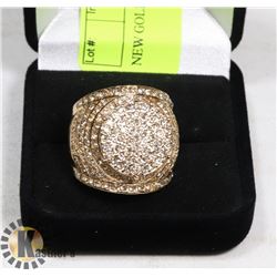 NEW GOLD PLATED RING SZ 8