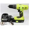 Image 1 : RYOBI 18 VOLT DRILL WITH CHARGER AND BATTERY