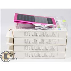 LOT OF 4 NEW SOLAR CHARGER BANKS SLIM METAL