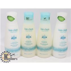 BAG OF 4 LIVE CLEAN SHAMPOO & CONDITIONER