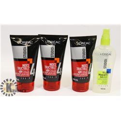 BAG OF 4 LOREAL ASSORTED HAIR GEL