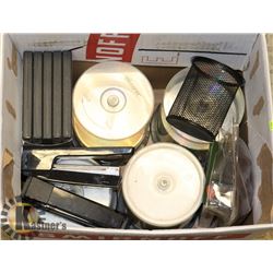 BOX OF ASSORTED DVDS.