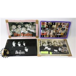 4 BEATLES METAL SIGNS.