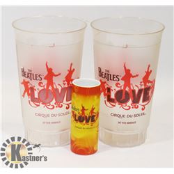 BEATLES LOVE LAS VEGAS CIRQUE DU SOLEIL GLASSES -