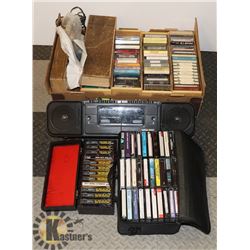 LARGE COLLECTION OF CASSETTE TAPES WITH SONY