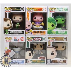 LOT OF 6 ASSORTED FUNKO POP FIGURES.