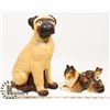 Image 1 : LARGE POTTERY DOG AND ONE SMALL SET WITH MOTHER