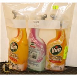 LOT OF 3 VIM CLEANER